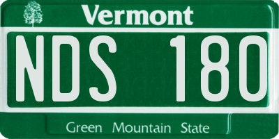 VT license plate NDS180
