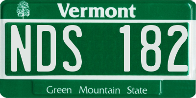 VT license plate NDS182