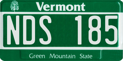 VT license plate NDS185