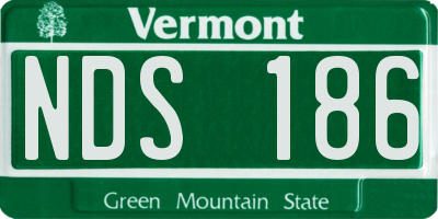 VT license plate NDS186