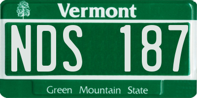 VT license plate NDS187