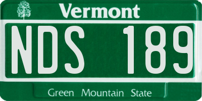 VT license plate NDS189