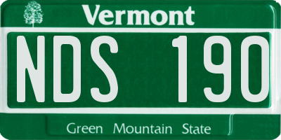 VT license plate NDS190