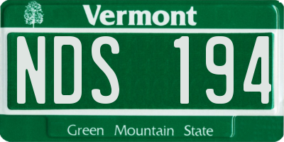VT license plate NDS194