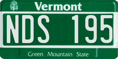 VT license plate NDS195