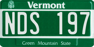VT license plate NDS197