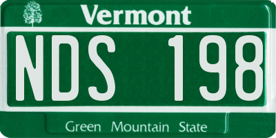 VT license plate NDS198