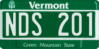 VT license plate NDS201