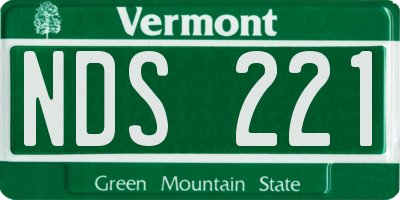VT license plate NDS221
