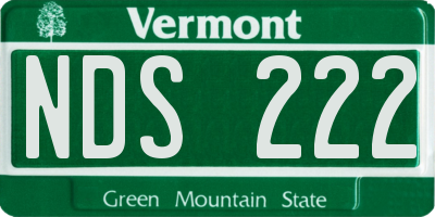 VT license plate NDS222
