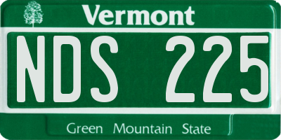 VT license plate NDS225