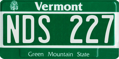 VT license plate NDS227