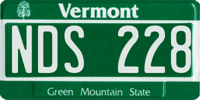 VT license plate NDS228