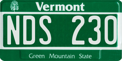 VT license plate NDS230