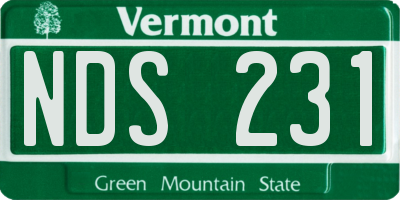 VT license plate NDS231