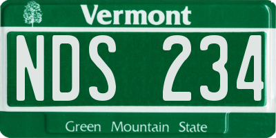 VT license plate NDS234