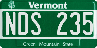 VT license plate NDS235