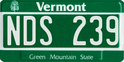 VT license plate NDS239
