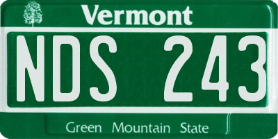 VT license plate NDS243