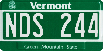 VT license plate NDS244