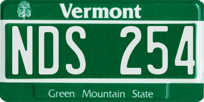 VT license plate NDS254