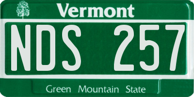 VT license plate NDS257