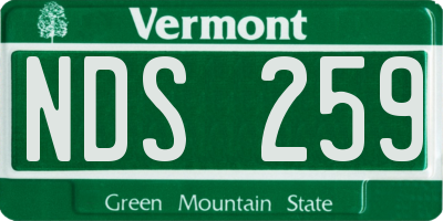 VT license plate NDS259