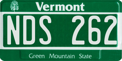 VT license plate NDS262