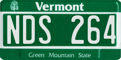 VT license plate NDS264