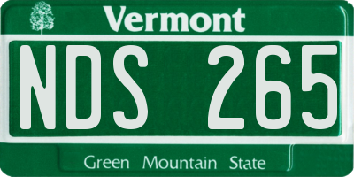 VT license plate NDS265