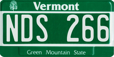VT license plate NDS266