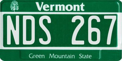 VT license plate NDS267