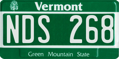 VT license plate NDS268