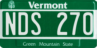 VT license plate NDS270