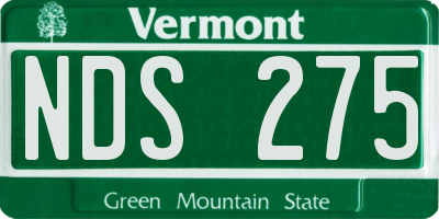VT license plate NDS275