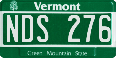 VT license plate NDS276