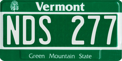 VT license plate NDS277