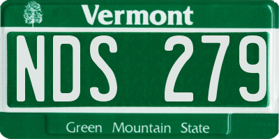 VT license plate NDS279