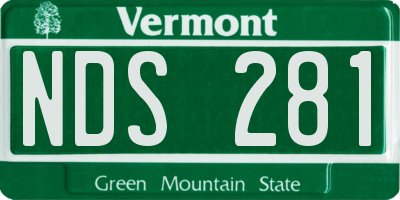 VT license plate NDS281