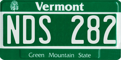 VT license plate NDS282