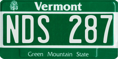 VT license plate NDS287
