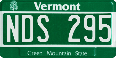 VT license plate NDS295