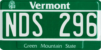 VT license plate NDS296