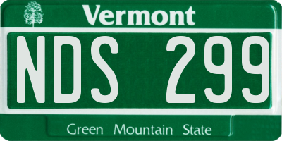 VT license plate NDS299