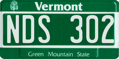 VT license plate NDS302