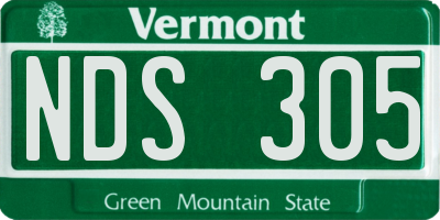 VT license plate NDS305