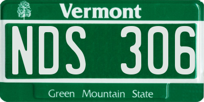 VT license plate NDS306