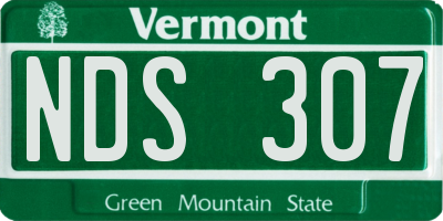 VT license plate NDS307
