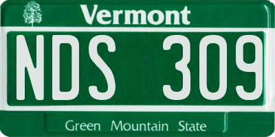 VT license plate NDS309