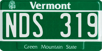 VT license plate NDS319
